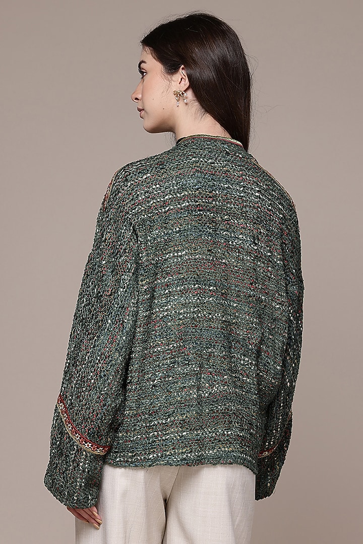 Teal Viscose Jacket by Ritu Kumar at Pernia's Pop Up Shop