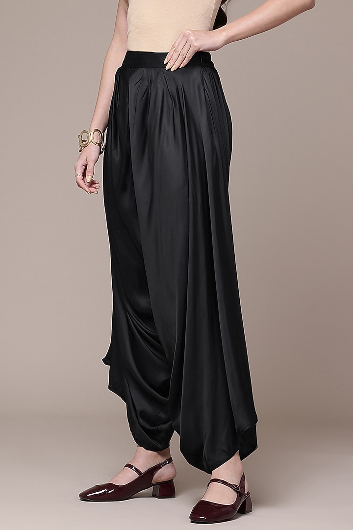 Black Viscose Palazzo Pants by Ritu Kumar at Pernia's Pop Up Shop
