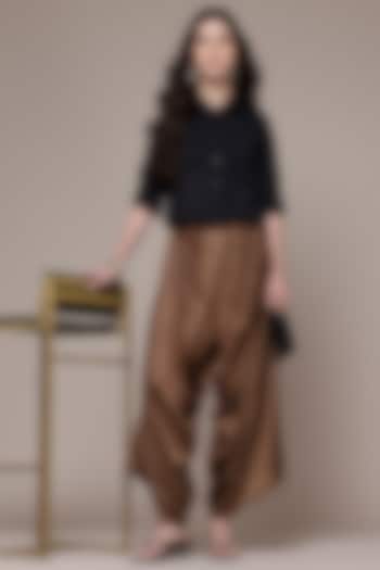 Brown Viscose Palazzo Pants by Ritu Kumar at Pernia's Pop Up Shop