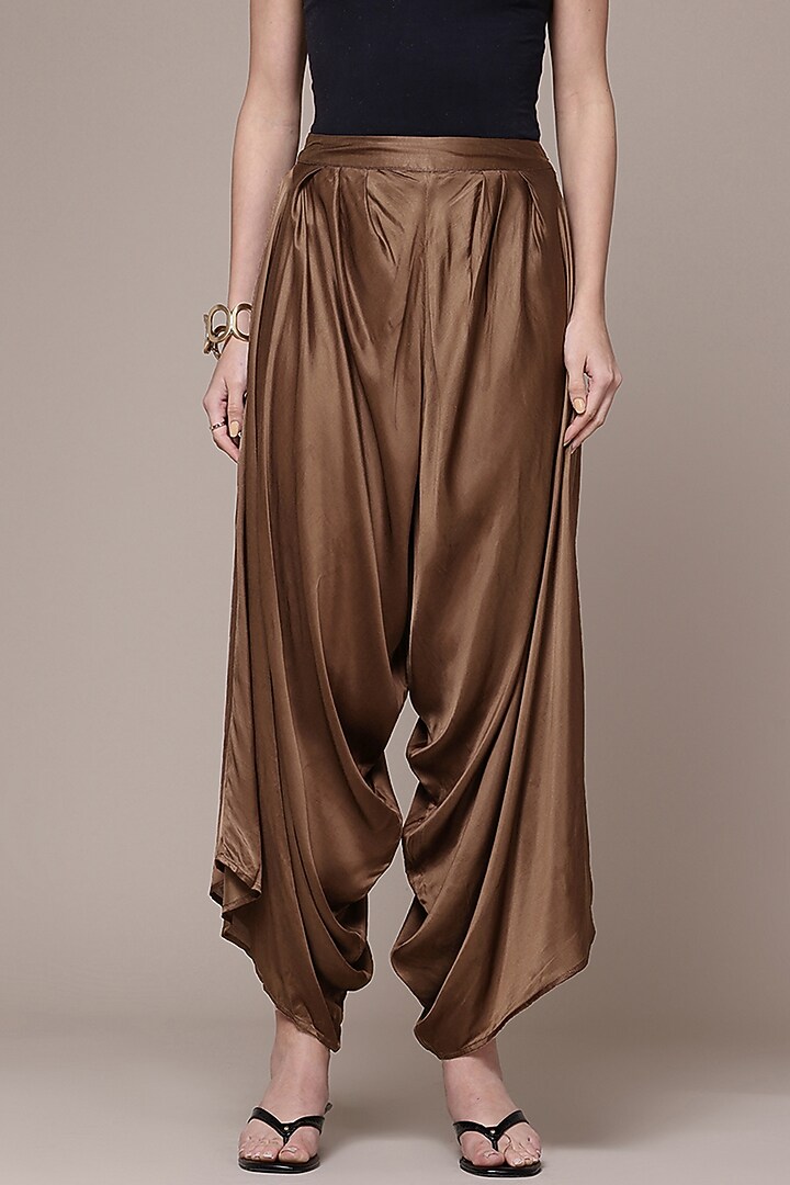 Brown Viscose Palazzo Pants by Ritu Kumar at Pernia's Pop Up Shop