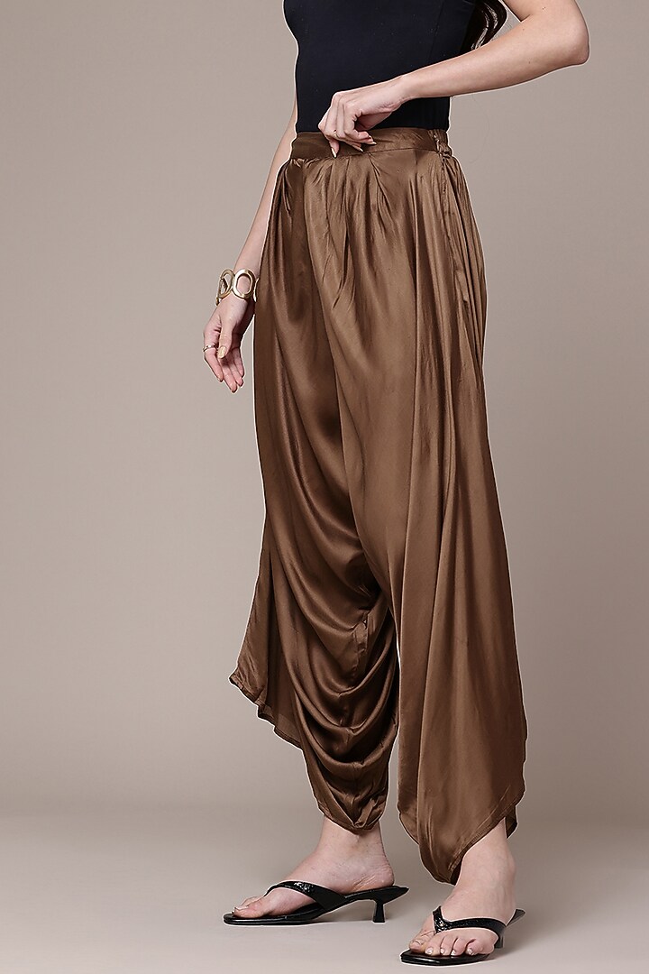 Brown Viscose Palazzo Pants by Ritu Kumar at Pernia's Pop Up Shop