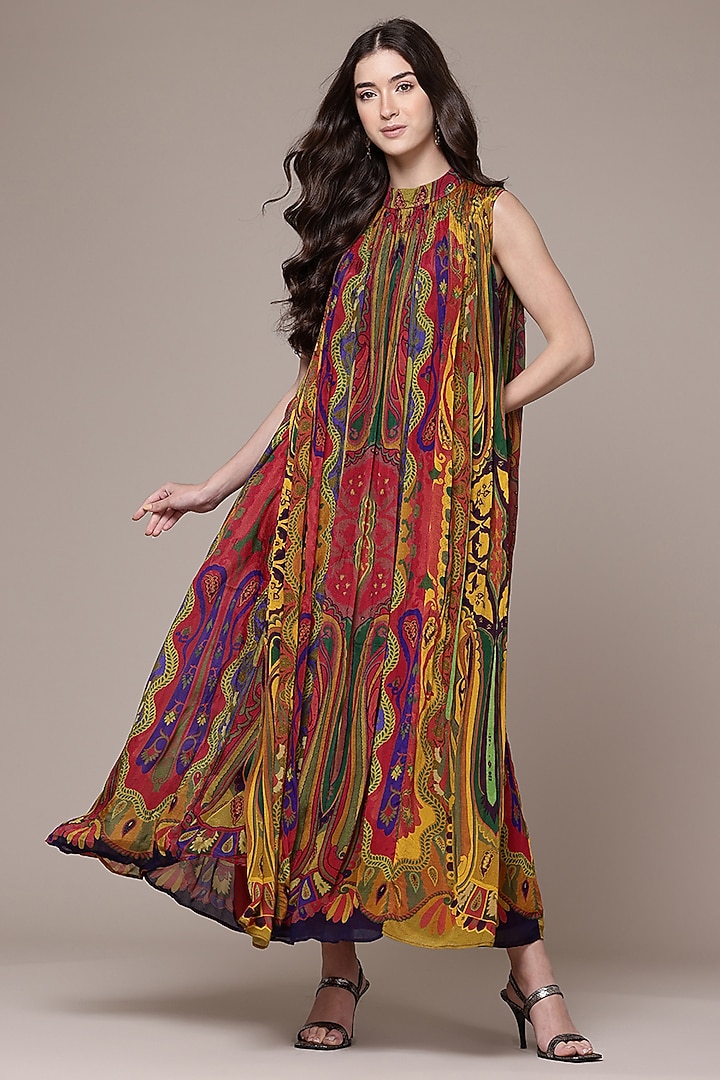 Multi-Colored Viscose A-Line Maxi Summer Dress by Ritu Kumar at Pernia's Pop Up Shop