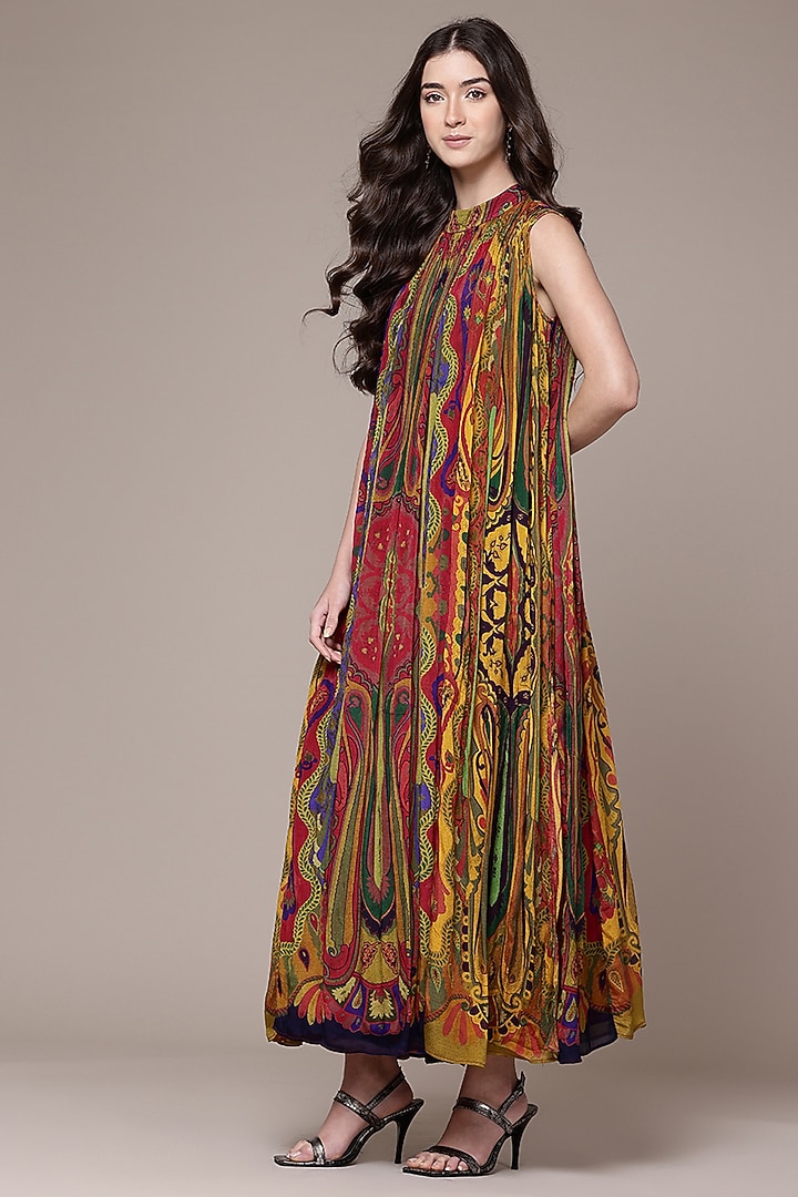Multi-Colored Viscose A-Line Maxi Summer Dress by Ritu Kumar at Pernia's Pop Up Shop