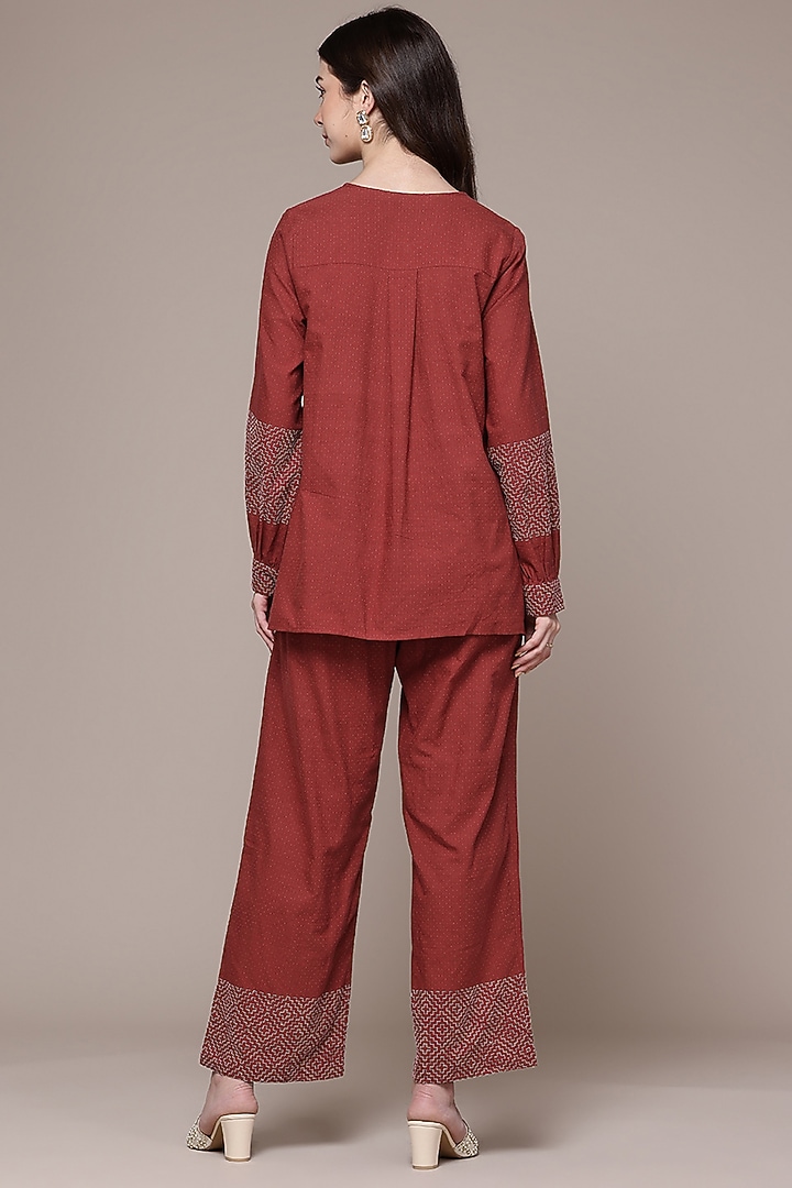 Red Cotton Kurta Set by Ritu Kumar at Pernia's Pop Up Shop