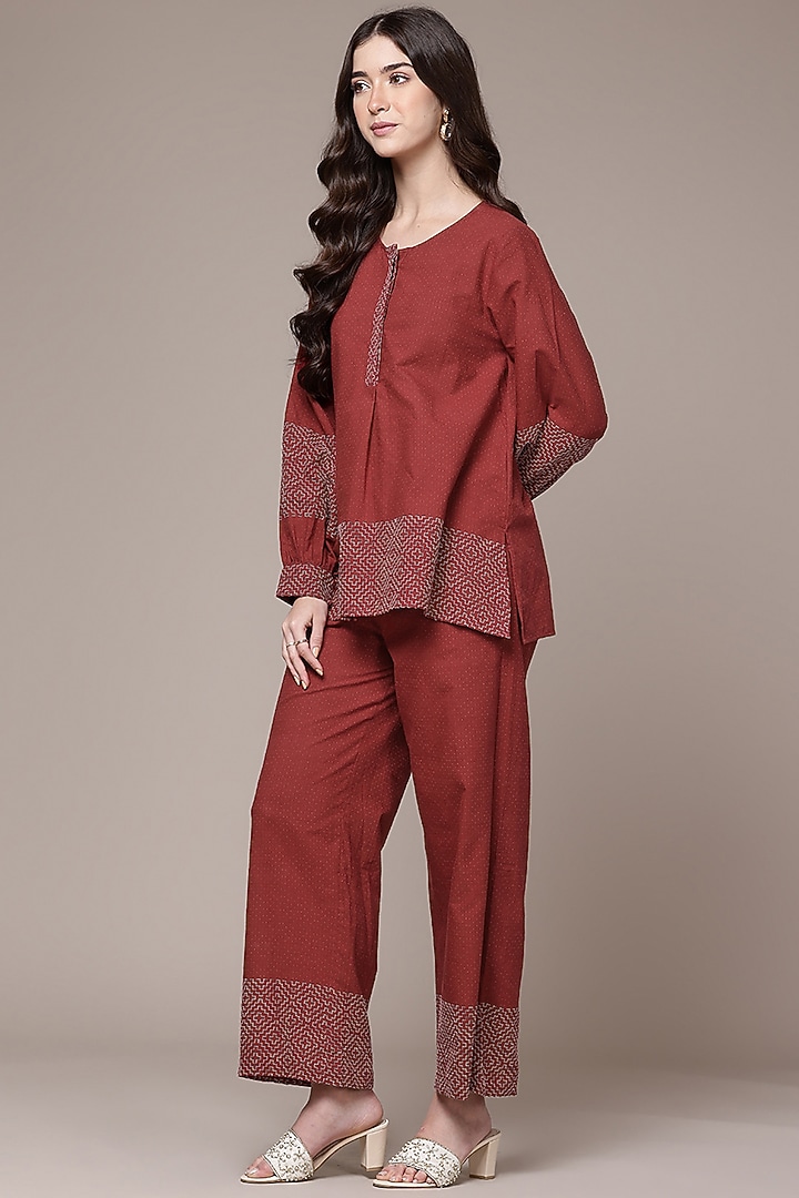 Red Cotton Kurta Set by Ritu Kumar at Pernia's Pop Up Shop