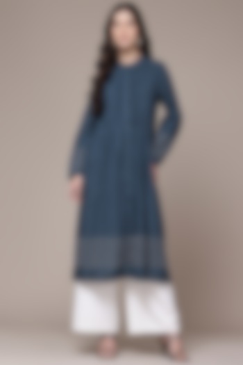 Blue Cotton Kurta by Ritu Kumar at Pernia's Pop Up Shop