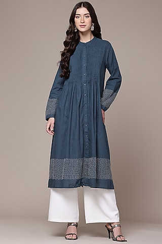 Blue Cotton Kurta by Ritu Kumar