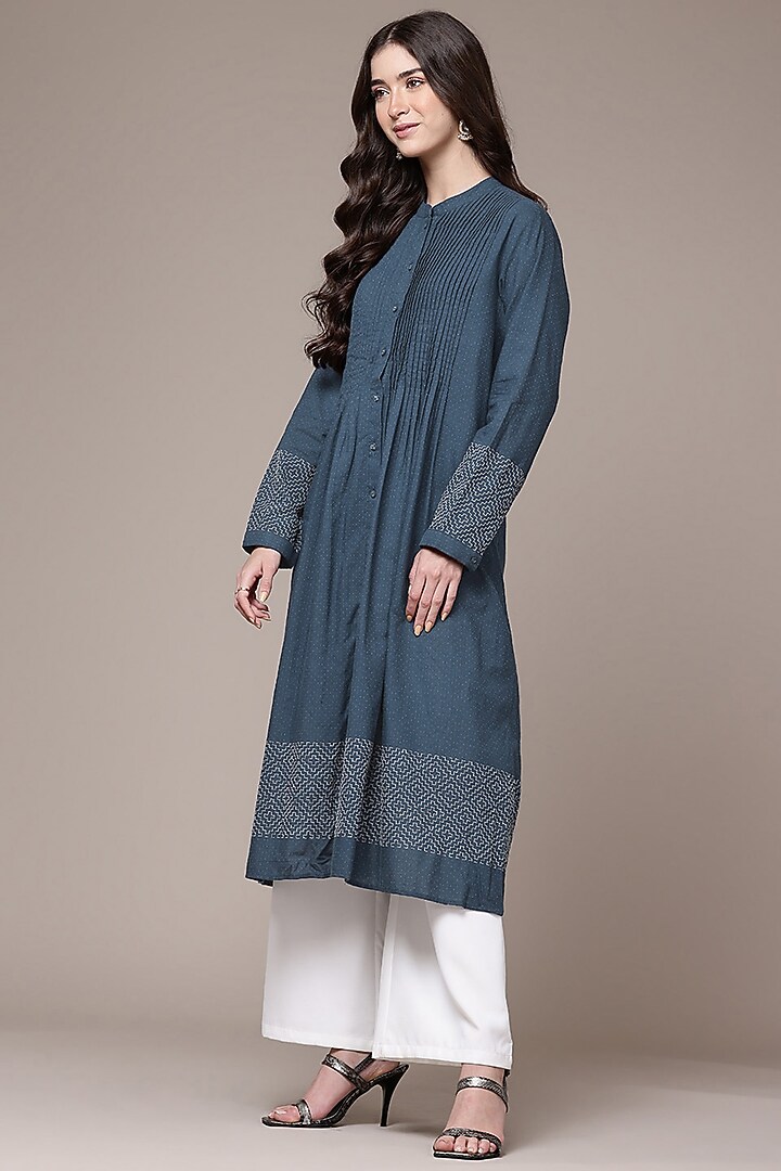 Blue Cotton Kurta by Ritu Kumar at Pernia's Pop Up Shop