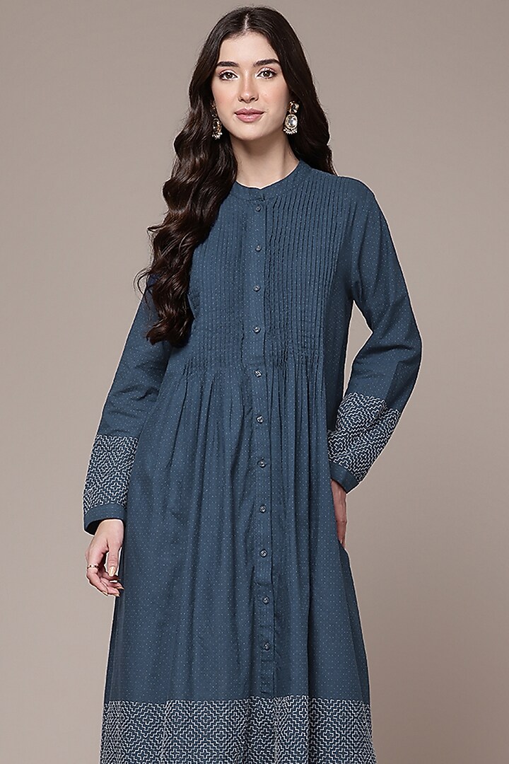 Blue Cotton Kurta by Ritu Kumar at Pernia's Pop Up Shop