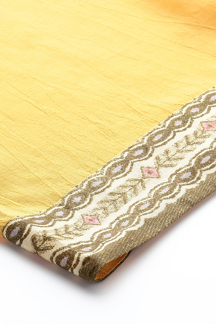 Yellow Cotton Botanical Printed Kurta Set by Ritu Kumar at Pernia's Pop Up Shop