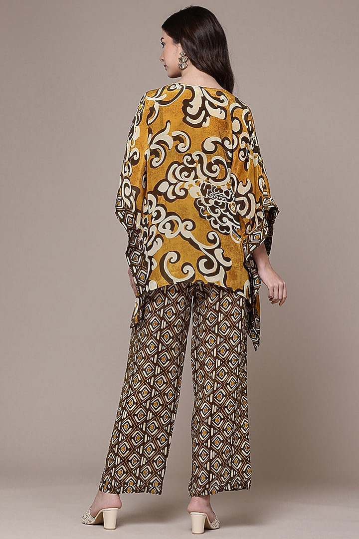 Mustard Viscose Tribal Printed Co-Ord Set by Ritu Kumar at Pernia's Pop Up Shop