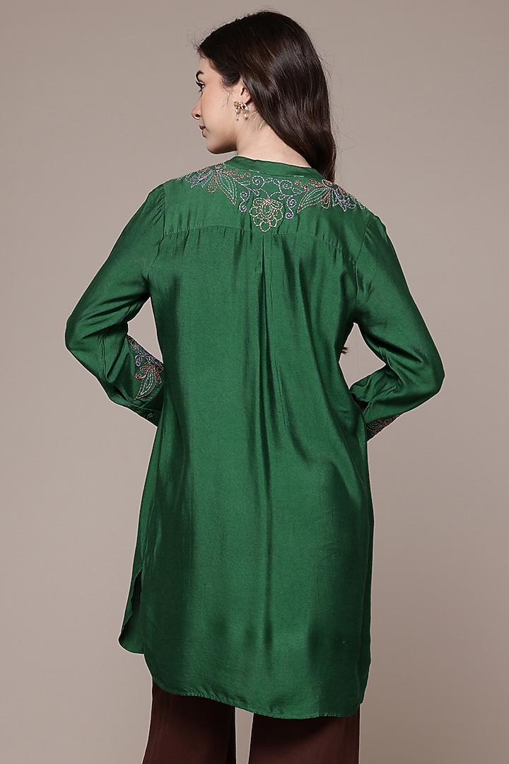 Green Viscose Kurta by Ritu Kumar at Pernia's Pop Up Shop