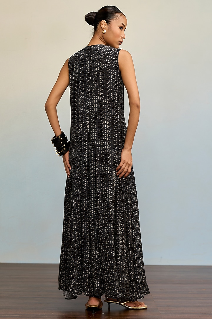 Black Rayon Crepe Jumpsuit by Ritu Kumar at Pernia's Pop Up Shop