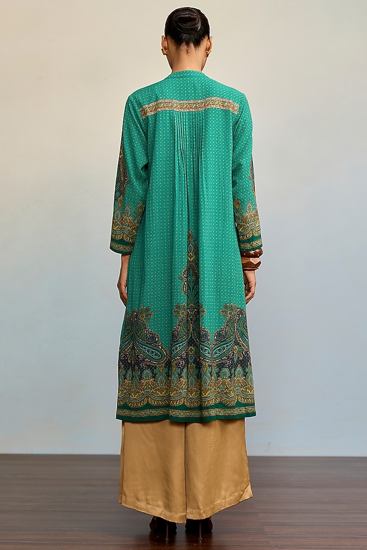 Green Viscose Cotton Georgette Kurta With Inner by Ritu Kumar at Pernia's Pop Up Shop
