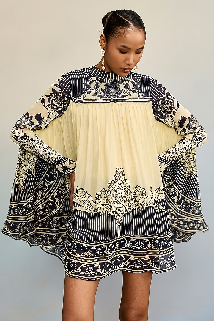 Black & White Viscose Chinon Top by Ritu Kumar at Pernia's Pop Up Shop