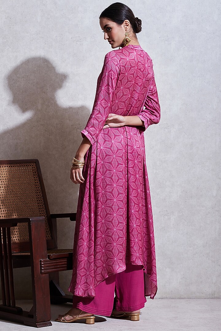 Magenta Printed Kurta With Pants by Ritu Kumar at Pernia's Pop Up Shop