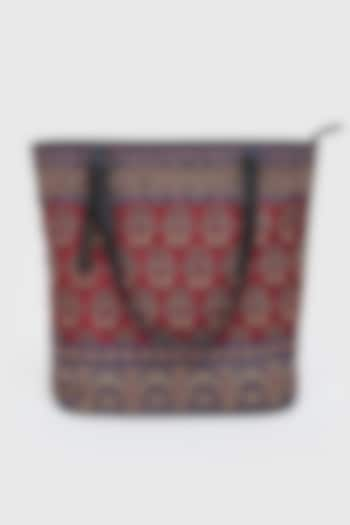 Wine Printed Tote Bag by Ritu Kumar at Pernia's Pop Up Shop