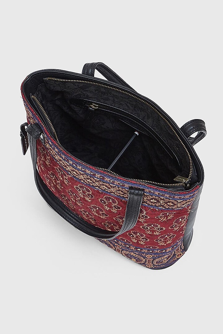 Wine Printed Tote Bag by Ritu Kumar at Pernia's Pop Up Shop