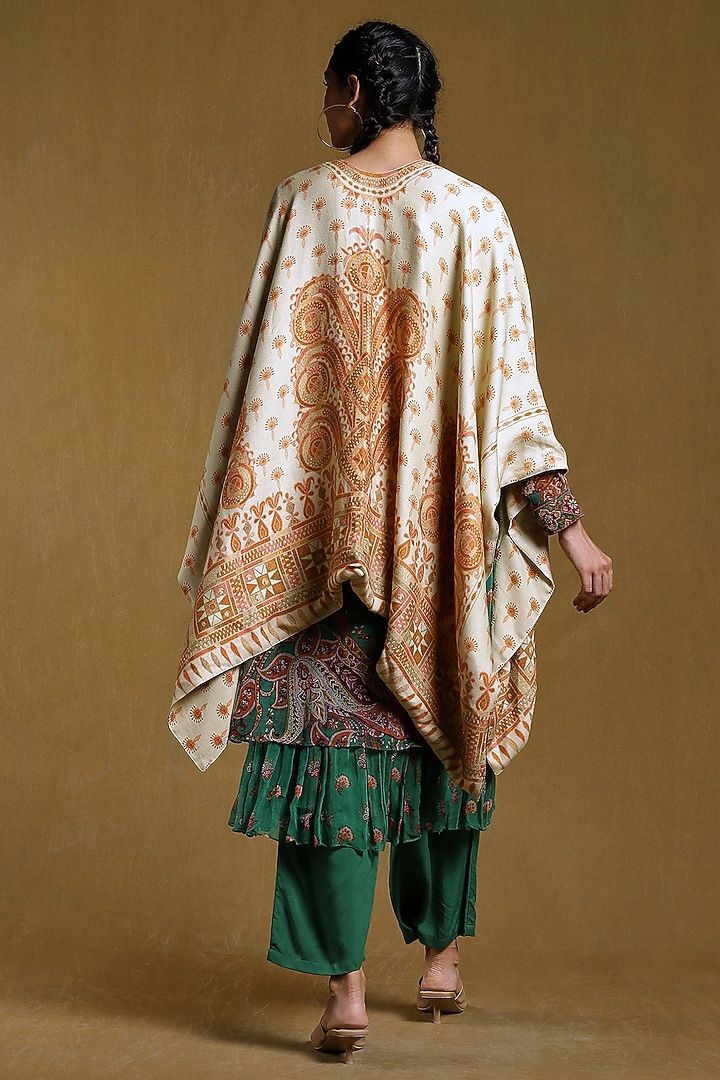Beige Printed Shrug by Ritu Kumar at Pernia's Pop Up Shop