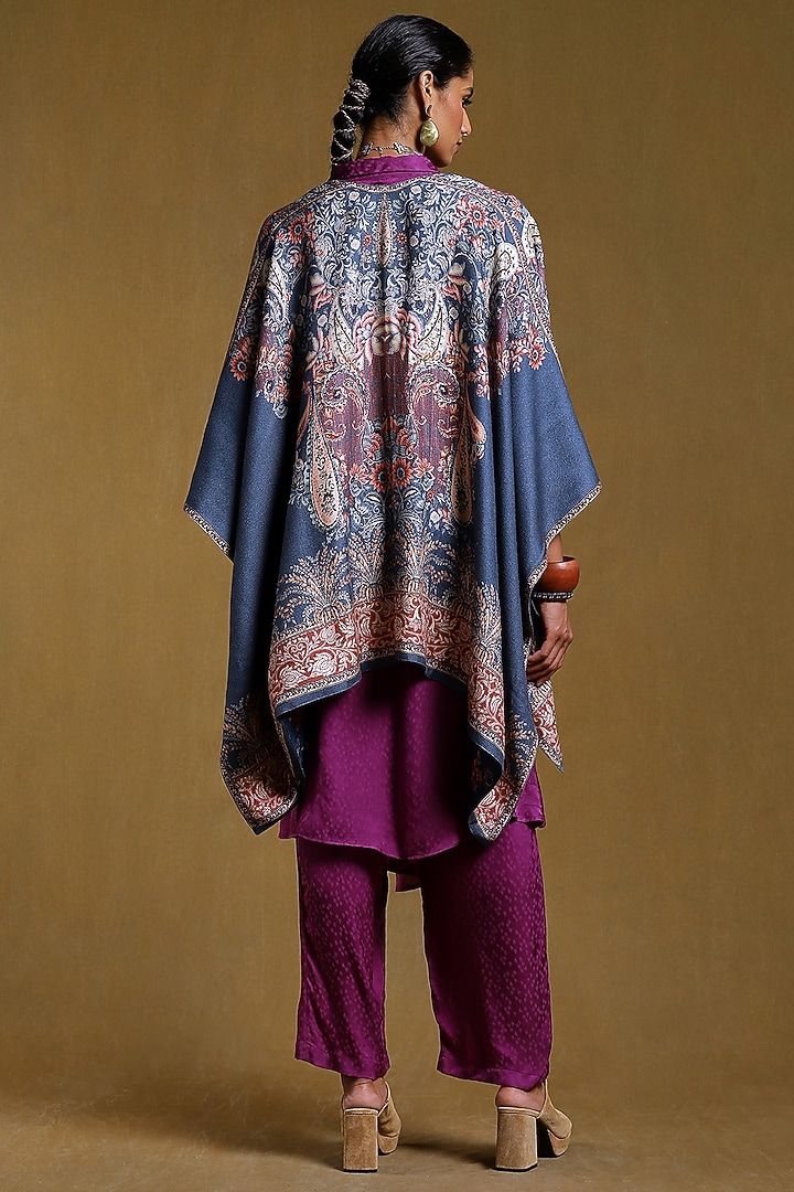 Blue Printed Shrug by Ritu Kumar at Pernia's Pop Up Shop