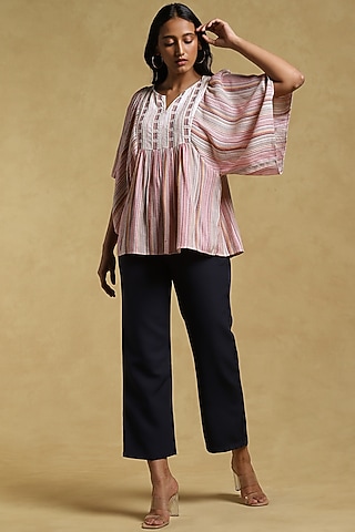 Multi-Coloured Cotton Striped Tunic by Ritu Kumar