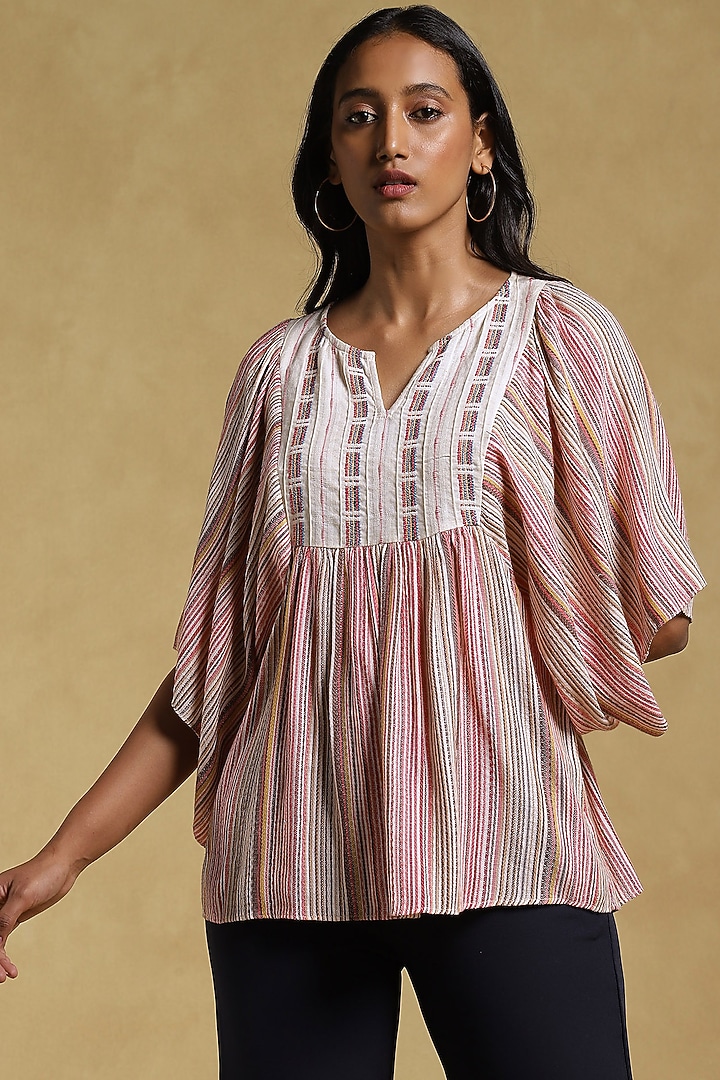 Multi-Coloured Cotton Striped Tunic by Ritu Kumar at Pernia's Pop Up Shop