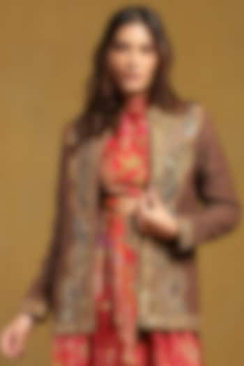 Brown Cotton Jacket by Ritu Kumar at Pernia's Pop Up Shop