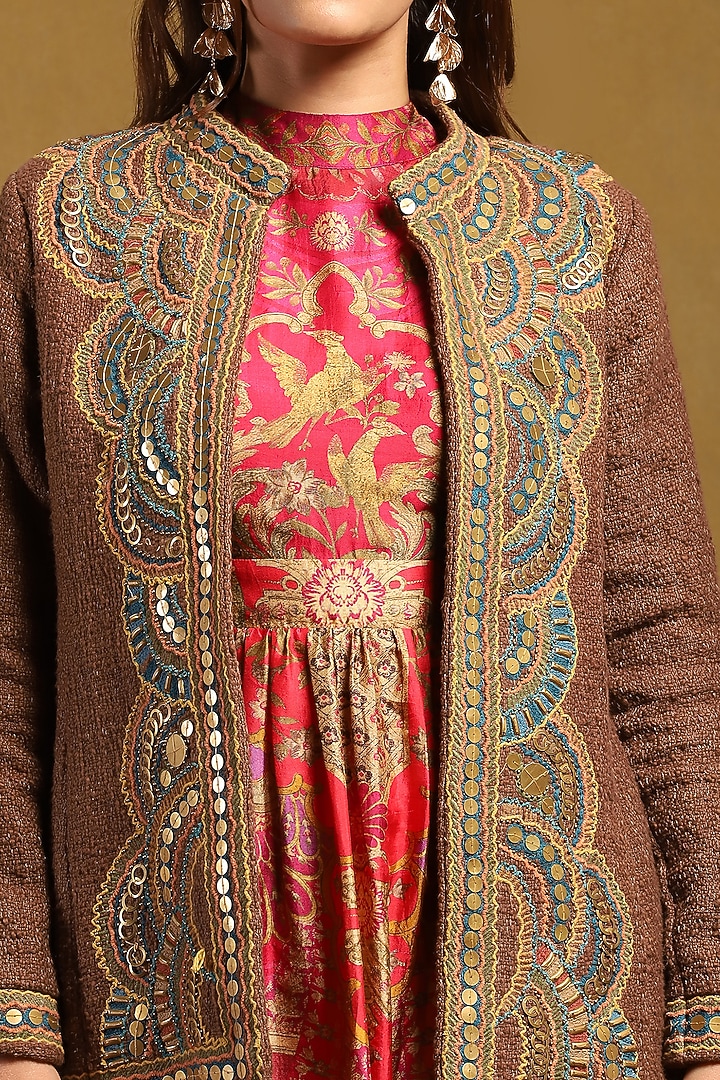 Brown Cotton Jacket by Ritu Kumar at Pernia's Pop Up Shop