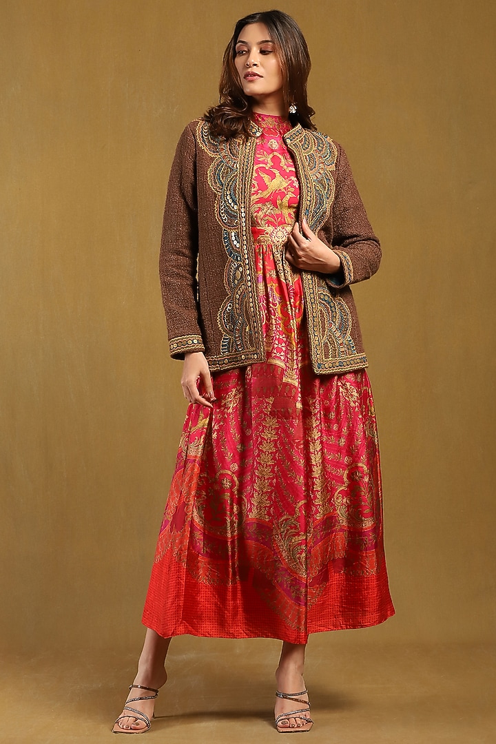 Brown Cotton Jacket by Ritu Kumar at Pernia's Pop Up Shop