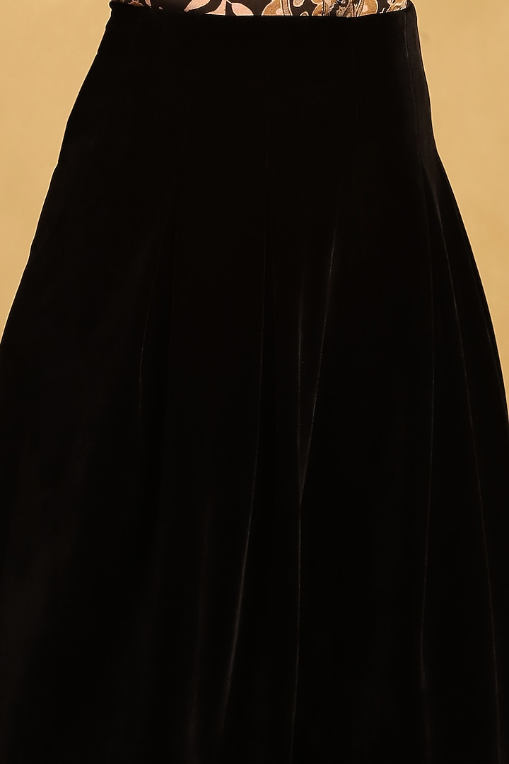 Black Viscose Velvet Pants by Ritu Kumar at Pernia's Pop Up Shop