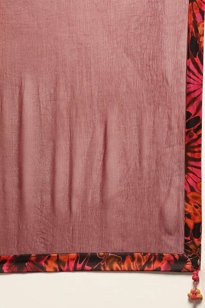 Red Satin Abstract Printed Kurta Set by Ritu Kumar at Pernia's Pop Up Shop