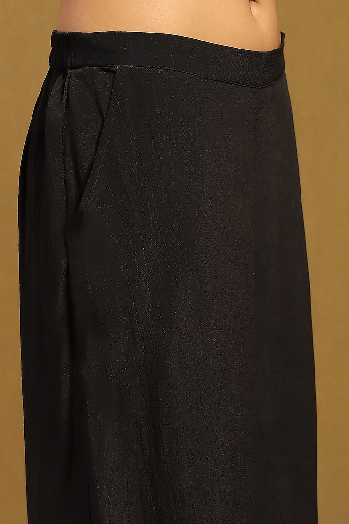 Black Poly Jacquard Cape Set by Ritu Kumar at Pernia's Pop Up Shop