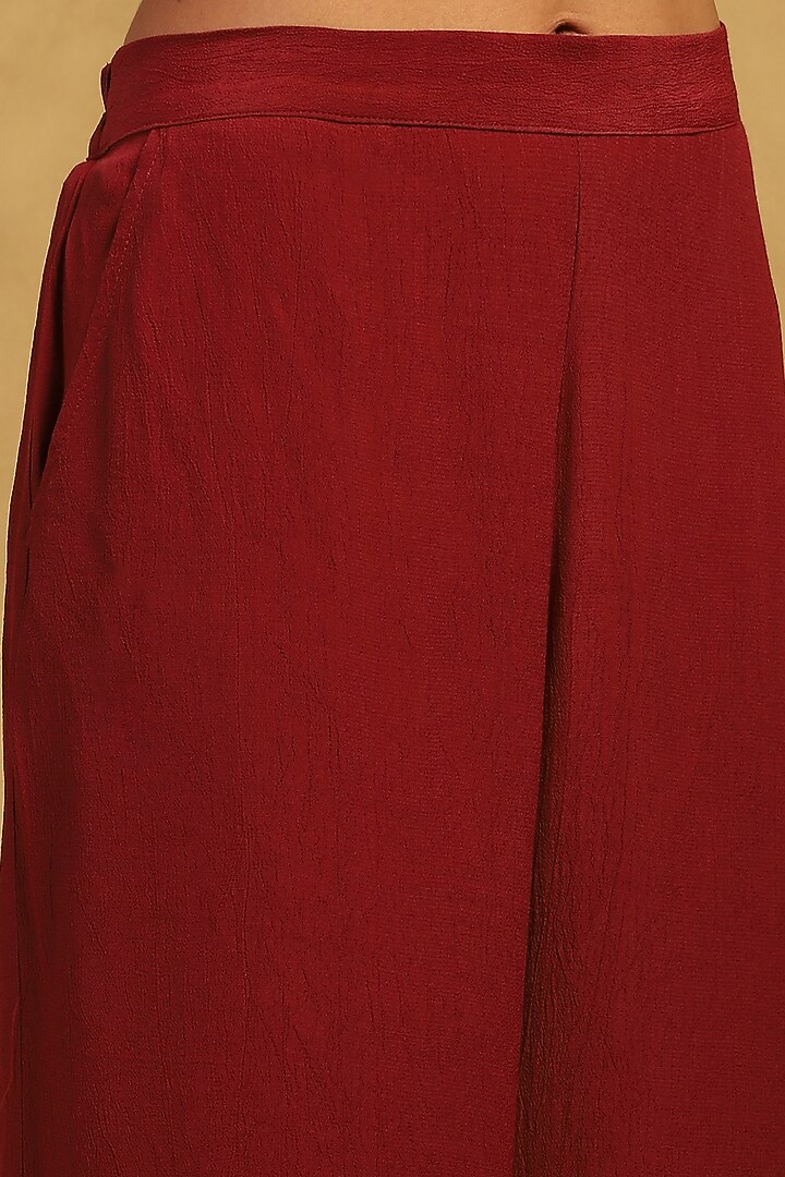 Red Poly Jacquard Cape Set by Ritu Kumar at Pernia's Pop Up Shop