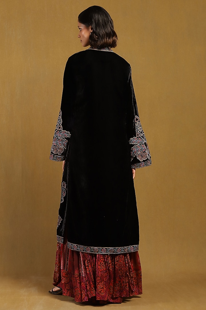 Black Silk Velvet Shrug by Ritu Kumar at Pernia's Pop Up Shop