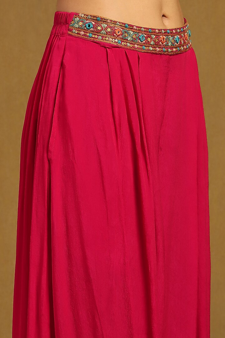 Fuchsia Pink Viscose Crepe Cape Set by Ritu Kumar at Pernia's Pop Up Shop