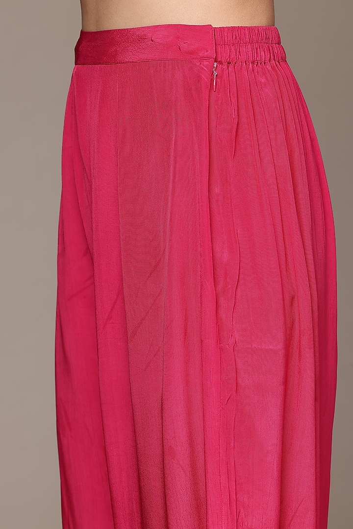 Fuchsia & Purple Murshidabad Silk Embroidered Kurta Set by Ritu Kumar at Pernia's Pop Up Shop