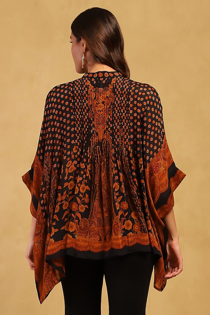 Black & Rust Silk Chinon Kurta by Ritu Kumar at Pernia's Pop Up Shop