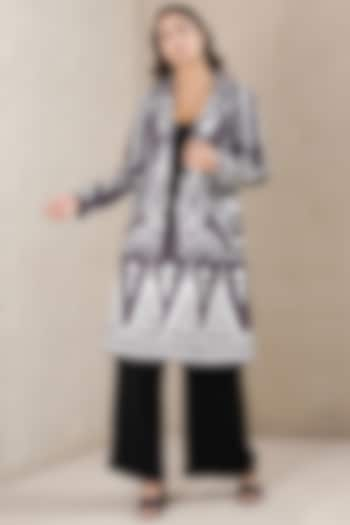 Grey & Off-White Printed Jacket by Ritu Kumar at Pernia's Pop Up Shop