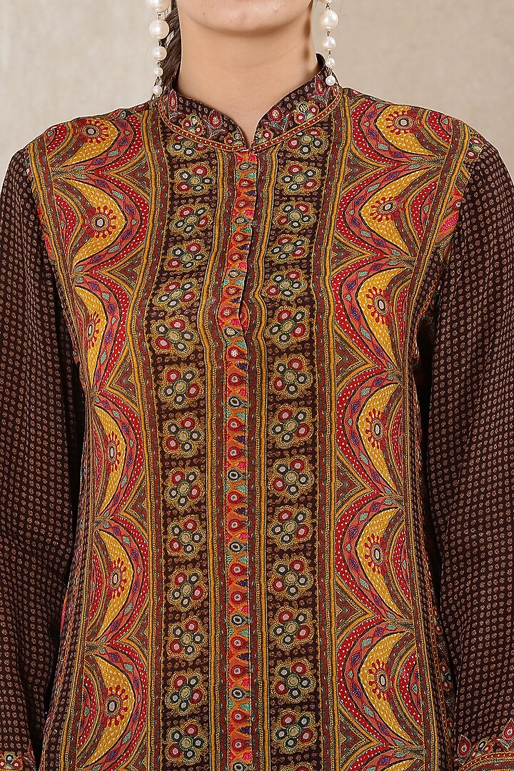 Brown Printed Kurta Set by Ritu Kumar at Pernia's Pop Up Shop