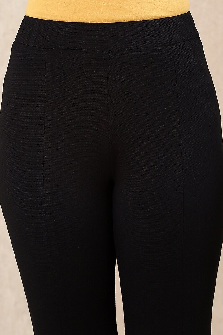 Black Viscose Lycra Bell Bottom Pants by Ritu Kumar at Pernia's Pop Up Shop