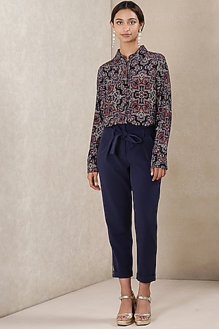 Black Printed Shirt by Ritu Kumar