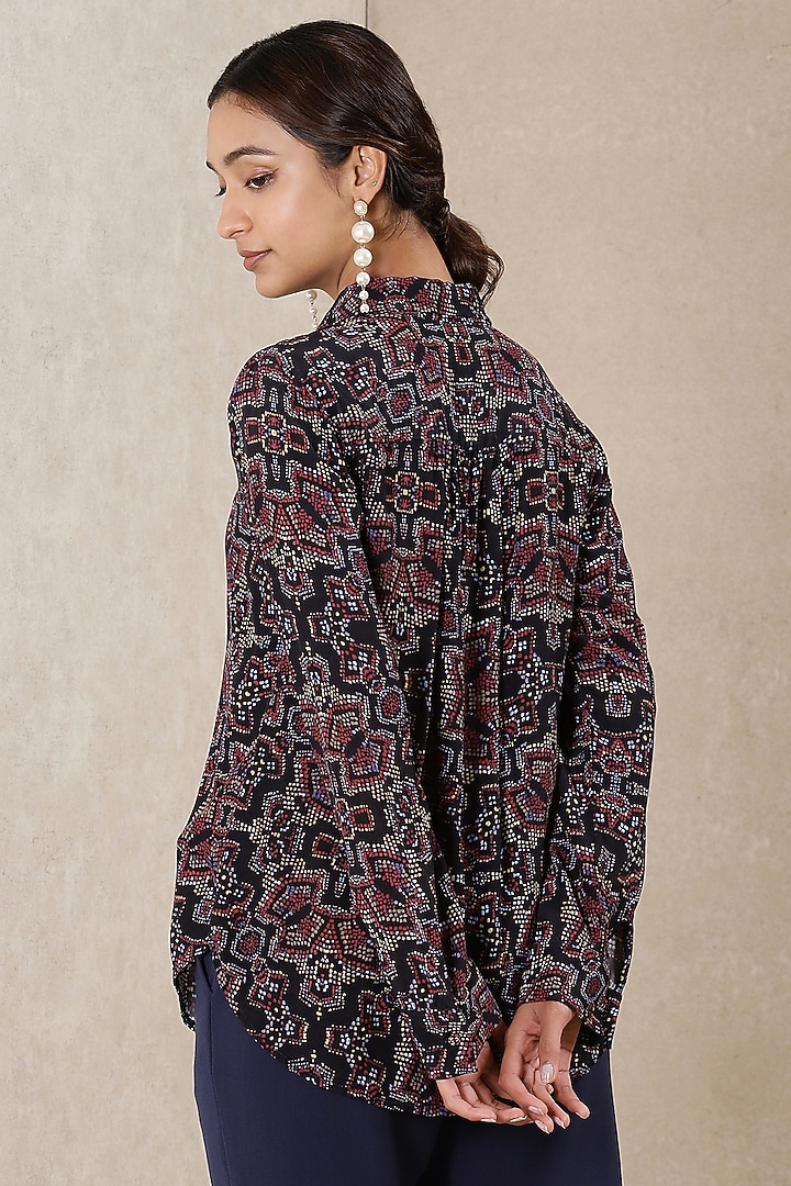 Black Printed Shirt by Ritu Kumar at Pernia's Pop Up Shop