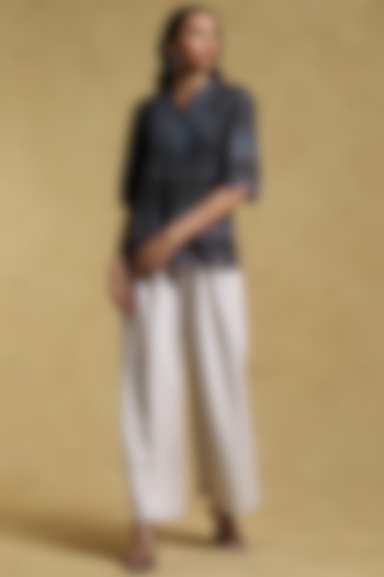 Black Cotton Short Kurta by Ritu Kumar at Pernia's Pop Up Shop