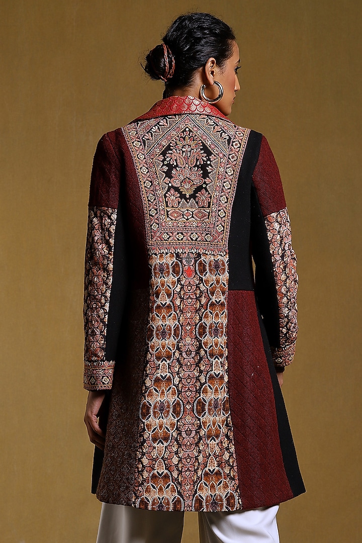 Black & Red Printed Jacket by Ritu Kumar at Pernia's Pop Up Shop