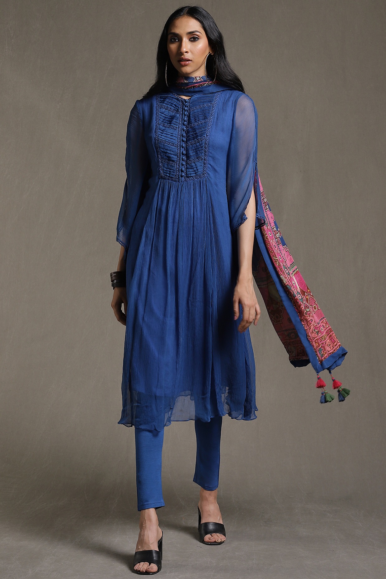 Blue Cotton Kurta Set by Ritu Kumar at Pernia's Pop Up Shop 2025