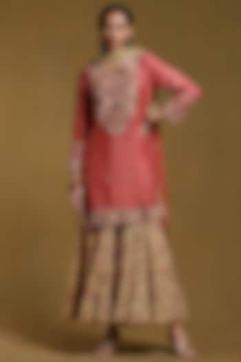 Beige Printed Sharara Set by Ritu Kumar