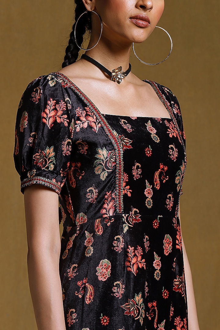 Black Printed Maxi Summer Dress by Ritu Kumar at Pernia's Pop Up Shop