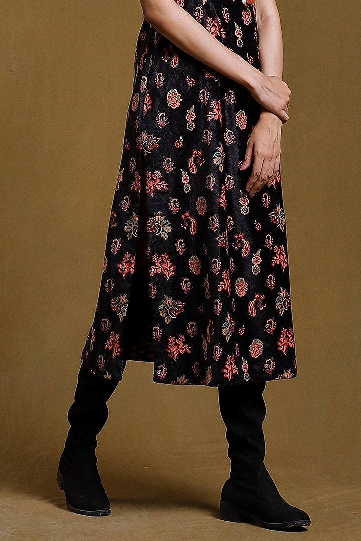 Black Printed Maxi Summer Dress by Ritu Kumar at Pernia's Pop Up Shop