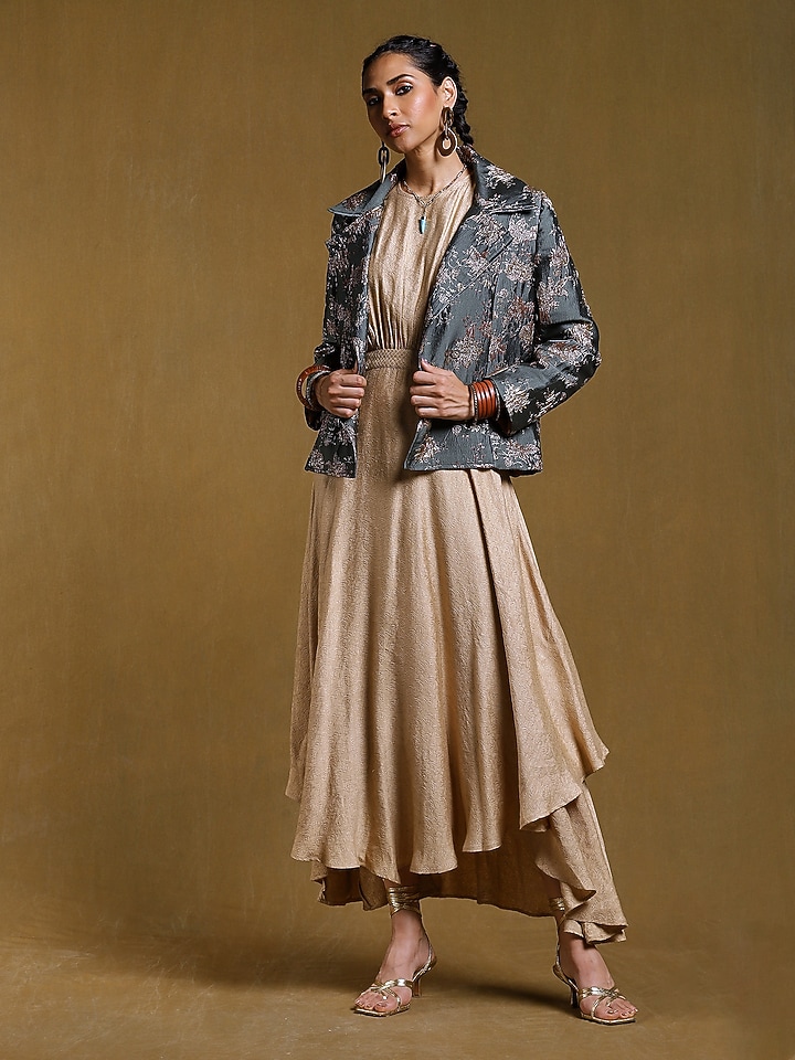 Green Lurex Jacket by Ritu Kumar at Pernia's Pop Up Shop