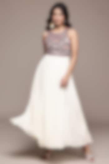 Ecru Cotton Slub Sleeveless Flared Vacation Dress by Ritu Kumar at Pernia's Pop Up Shop